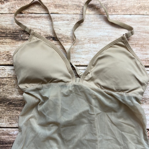 SET OF 2! NWOT Capezio Women's Plunge Neck Mesh Midriff Body Liner Leotard sz lg - Picture 4 of 7